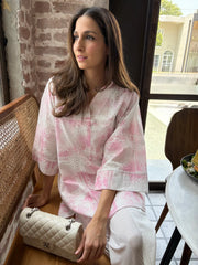 Pink Tie & Dye Chikankari Toby